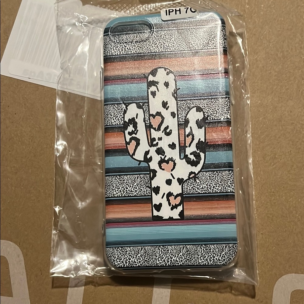 Stylish Cactus Pattern Phone Case - Multicolor